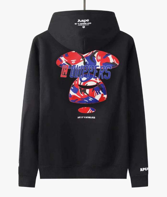 MOLETOM AAPE X NBA LA CLIPPERS 'BLACK'