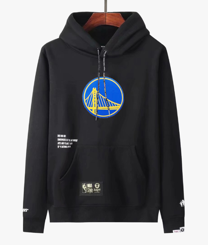 MOLETOM AAPE X NBA WARRIORS 'BLACK'