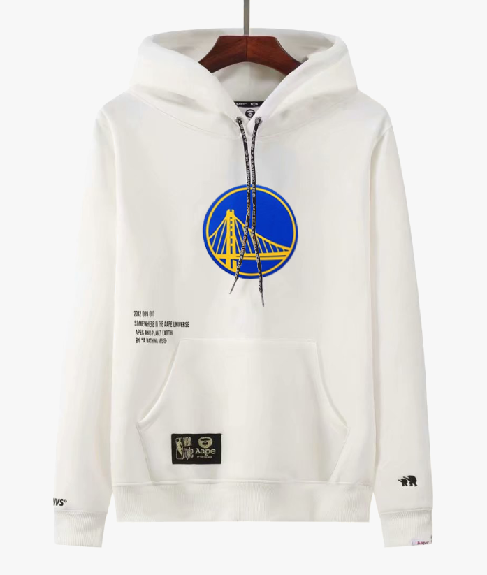 MOLETOM AAPE X NBA WARRIORS 'WHITE'