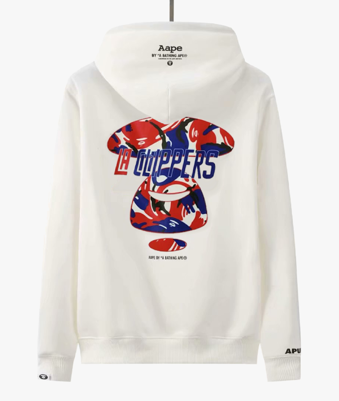 MOLETOM AAPE X NBA LA CLIPPERS 'WHITE'