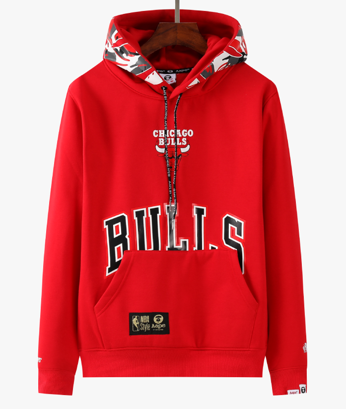 MOLETOM AAPE X NBA CHICAGO BULLS 'RED'