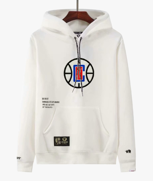 MOLETOM AAPE X NBA LA CLIPPERS 'WHITE'